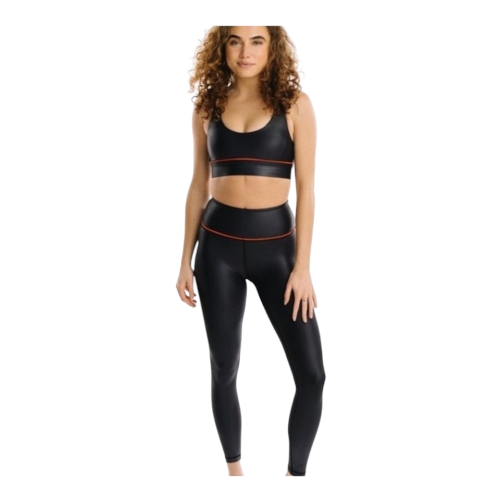 Zyia Sweetheart Metallic Light n Tight in Black Leggings